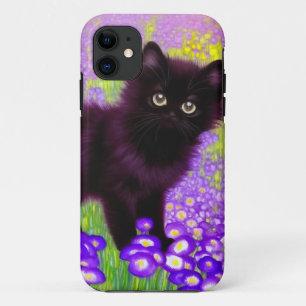 Funda Para iPhone 11 Gustav Klimt Black Kitten