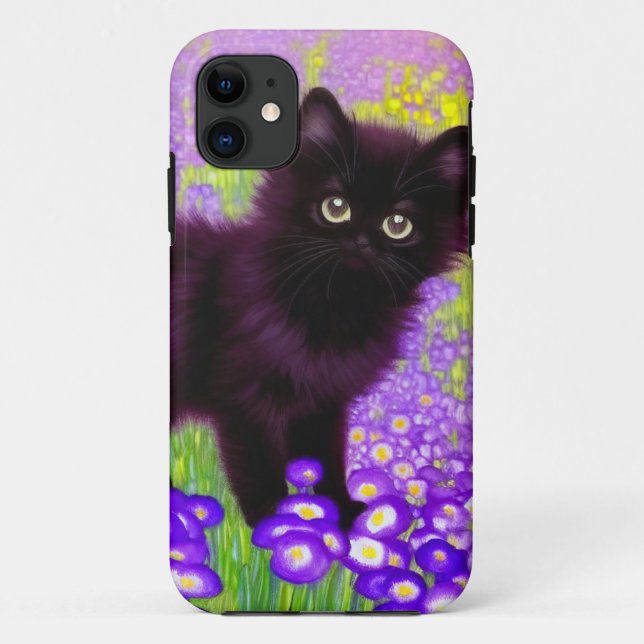 Funda De Case-Mate Para iPhone Gustav Klimt Black Kitten (Reverso)