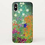 Funda Para iPhone X Gustav Klimt Flower Garden<br><div class="desc">Estuche para iPhone con el jardín de flores de pintura al óleo de Gustav Klimt (1906). Un bonito jardín de flores moradas,  rojas,  blancas,  azules y naranjas. Un gran regalo para los amantes del arte Art Nouveau y austriaco.</div>