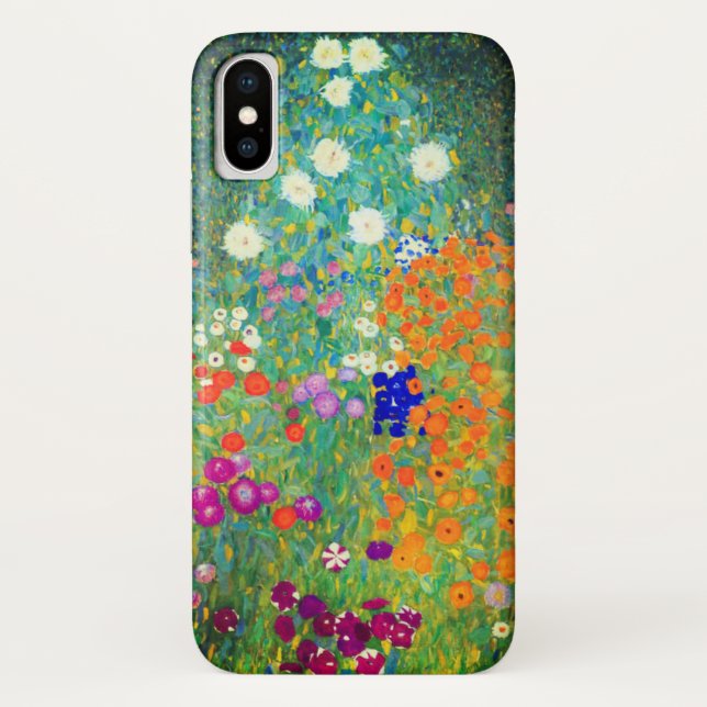 Funda De Case-Mate Para iPhone Gustav Klimt Flower Garden (Reverso)
