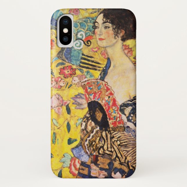 Funda De Case-Mate Para iPhone Gustav Klimt Lady Con Ventilador (Reverso)