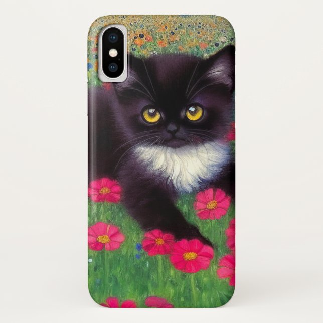 Funda De Case-Mate Para iPhone Gustav Klimt Tuxedo Cat (Reverso)