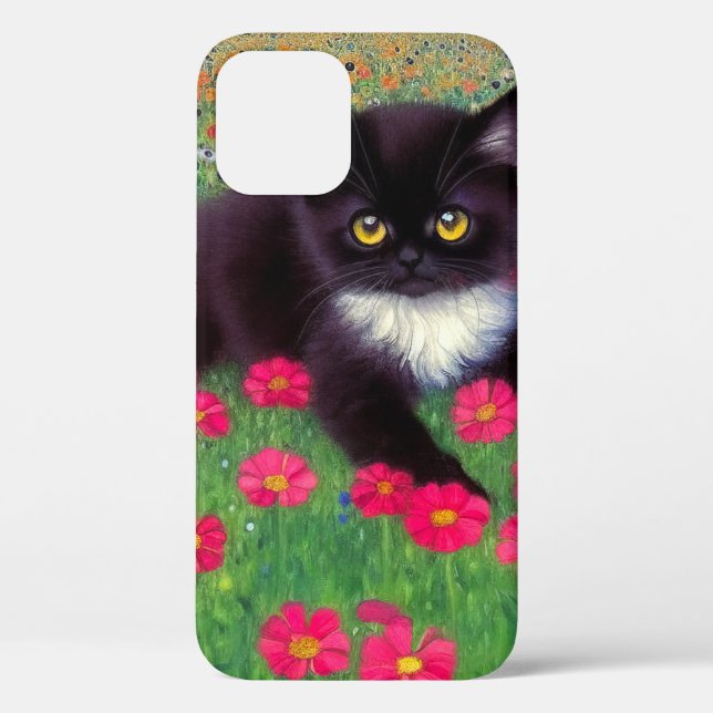 Funda De Case-Mate Para iPhone Gustav Klimt Tuxedo Cat (Reverso )