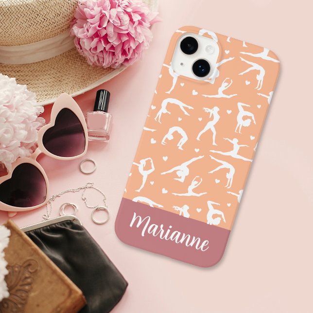Funda De Case-Mate Para iPhone Gymnastic Peach Custom Name Girlie (Subido por el creador)