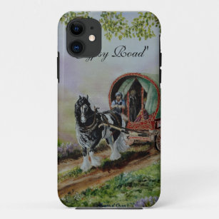 Funda Para iPhone 11 "Gypsy Road" Vanner Stallion caballo caravana Heat