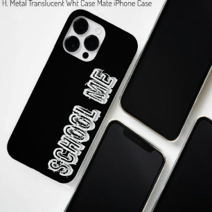 Funda Para iPhone 14 Pro Max De Case-Mate H. Translucent-Wht Metalizado