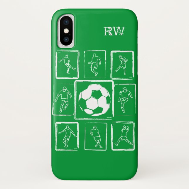 Funda De Case-Mate Para iPhone Habilidades pintadas personalizadas del fútbol (Reverso)