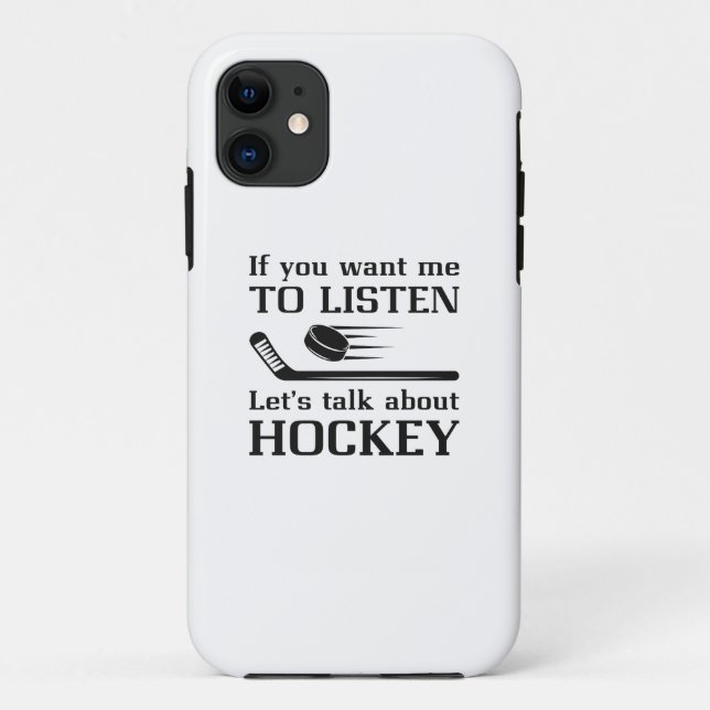 Funda De Case-Mate Para iPhone Hablar de hockey (Reverso)