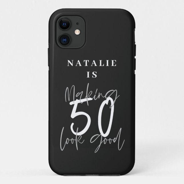 Funda De Case-Mate Para iPhone Hacer que 50 parezca un buen cumpleaños personaliz (Reverso)
