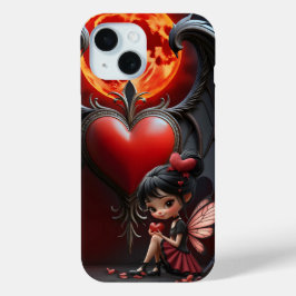 Funda Para iPhone 15 Hada del Día de San Valentín de Luna de Sangre