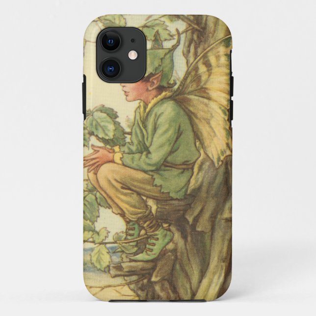 Funda De Case-Mate Para iPhone Hada Elm alada sentada en un árbol (Reverso)