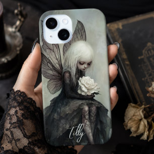 Funda Para iPhone 15 Hada Gótica & Rosa Blanca   Fantasía Oscura Person