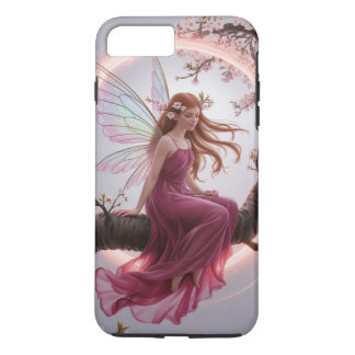 Funda Para iPhone 8 Plus/7 Plus Hada mágica entre flores de cerezo – Ilustración d