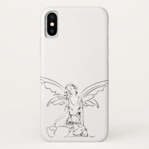 Funda Para iPhone X Hada sentada con alas...