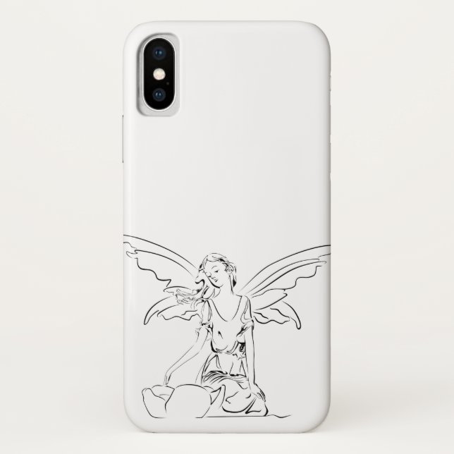 Funda De Case-Mate Para iPhone Hada sentada con alas... (Reverso)