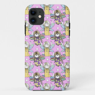 Funda Para iPhone 11 Hadas Lindas y Estrellas y Lunas Patrón