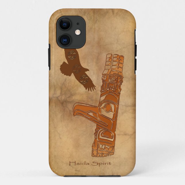 Funda De Case-Mate Para iPhone Haida Eagle & Totem Pole Arte Nativo (Reverso)