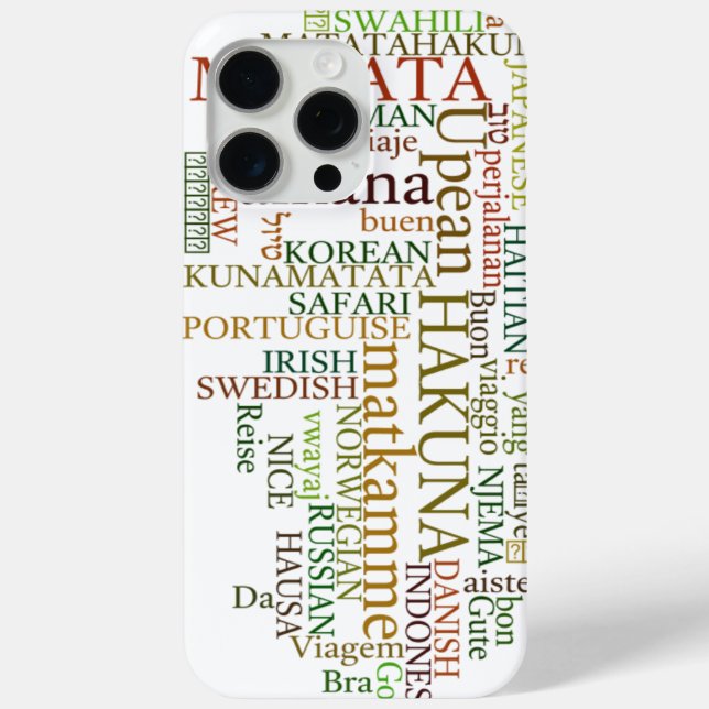 Funda De Case-Mate Para iPhone Hakuna Matata Global Word Cloud Art (Reverso )