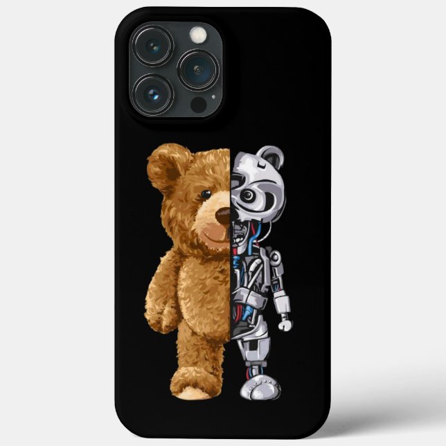 Funda De Case-Mate Para iPhone Half Bear Half Robot (Reverso )
