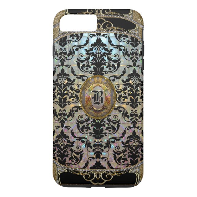 Funda De Case-Mate Para iPhone Halleesham Elegant Damask Monogram Plus (Reverso)