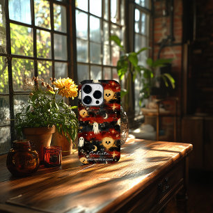 Funda Para iPhone 14 Pro De Case-Mate Halloween artístico - Fantasmas y estrellas emocio