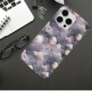 Funda Para iPhone 15 Pro Max Halloween Bats   Patrón nocturno de miedo