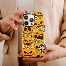 Funda Para iPhone 13 Pro Max Halloween BOO Naranja Calabazas para iPhone Mate