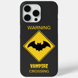 Funda Para iPhone 15 Pro Max Halloween con advertencia de murciélago de vampiro