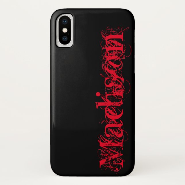 Funda De Case-Mate Para iPhone Halloween con nombre gótico personalizado de Naran (Reverso)