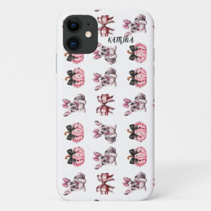 Funda Para iPhone 11 Halloween Coquette Bulldog Bow calabaza iphone 11