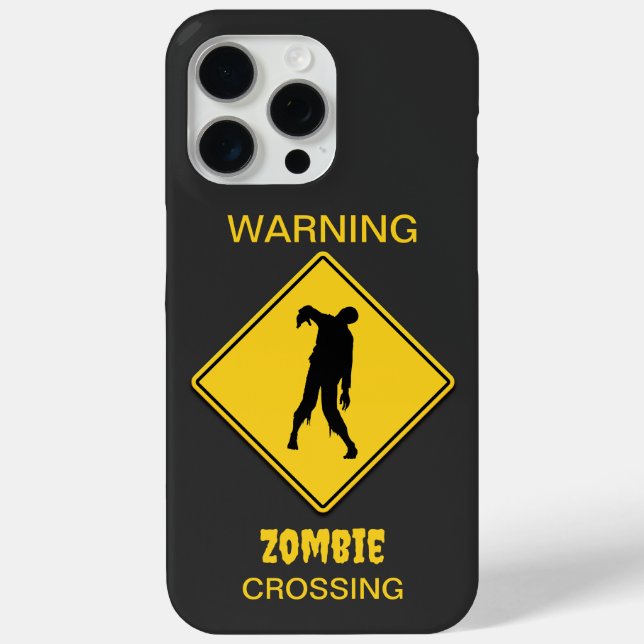 Funda De Case-Mate Para iPhone Halloween de advertencia zombi (Reverso )