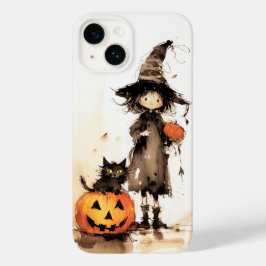 Funda Para iPhone 14 De Case-Mate Halloween de bruja y gato negro
