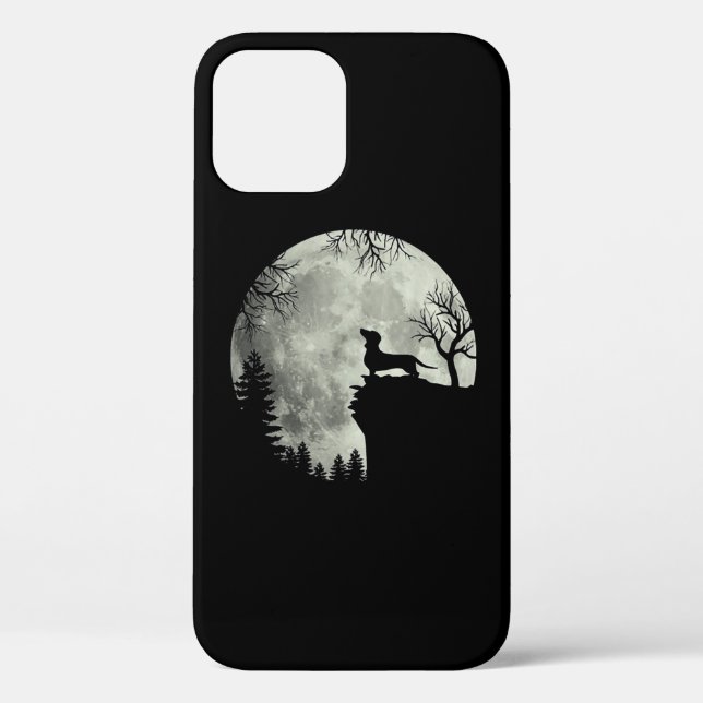 Funda De Case-Mate Para iPhone Halloween De Dachshund Y Moon (Reverso )