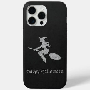 Funda Para iPhone 15 Pro Max Halloween de la Bruja Voladora de Plata