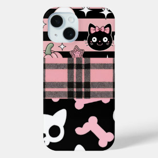 Funda Para iPhone 15 Halloween del Gótico Pastel Rosa Cute