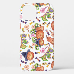 Funda Para iPhone 12 Halloween dibujado a mano: Patrón de acuarela bril