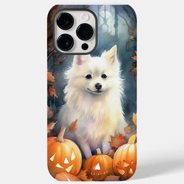 Funda De Case-Mate Para iPhone Halloween Eskimo Estadounidense con calabazas asus (Reverso )