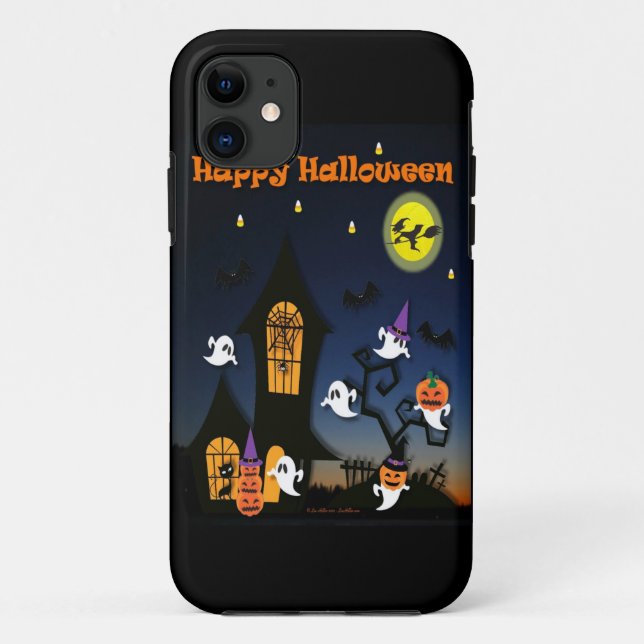 Funda De Case-Mate Para iPhone Halloween feliz casa embrujada (Reverso)