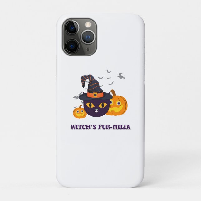 Funda De Case-Mate Para iPhone Halloween fur-miliar de bruja (Reverso)
