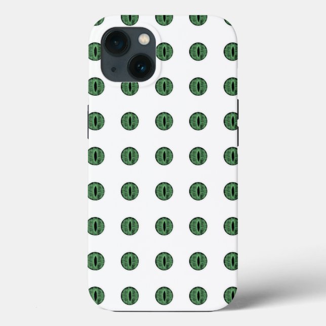 Funda De Case-Mate Para iPhone Halloween Green Polka Dot Eyes (Reverso )