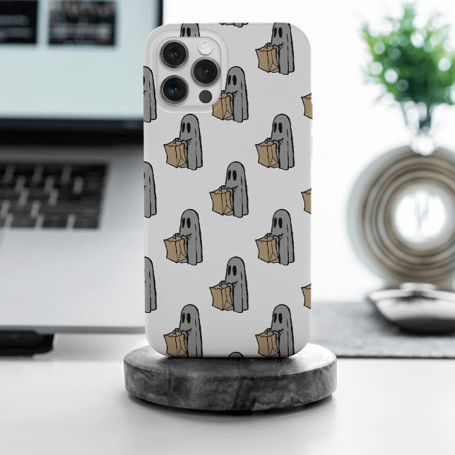 Funda De Case-Mate Para iPhone Halloween, Gris Fantasma, Truco O Tratamiento, Boo (Subido por el creador)