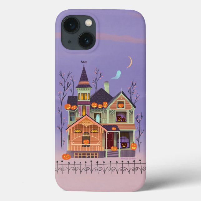 Funda De Case-Mate Para iPhone Halloween Jack-o'-lantern Haunted House (Reverso)