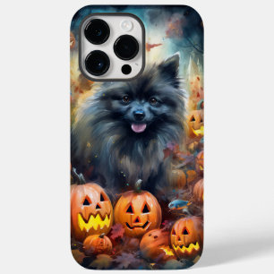 Funda Para iPhone 14 Pro Max De Case-Mate Halloween Keeshond con calabazas aterradoras