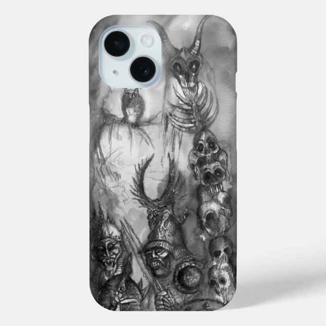Funda De Case-Mate Para iPhone HALLOWEEN MONSTERS / GUERRA DE ÓRGANOS Fantasía bl (Reverso )