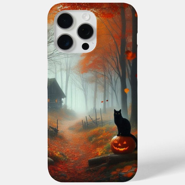 Funda De Case-Mate Para iPhone Halloween/otoño/otoño/otoño/calabaza/gato (Reverso )
