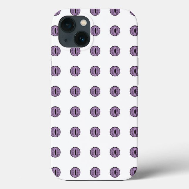 Funda De Case-Mate Para iPhone Halloween Purple Polka Dot Eyes (Reverso )