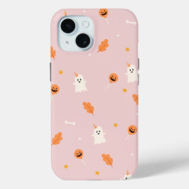 Funda Para iPhone 15 Halloween rosa