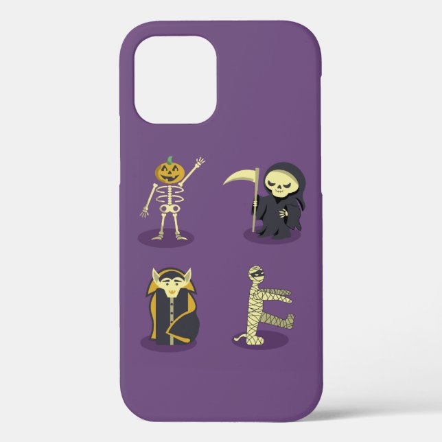 Funda De Case-Mate Para iPhone Halloween Skeleton Dracula Mummy Grim Reaper (Reverso )