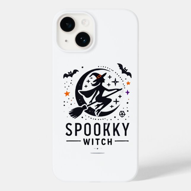 Funda De Case-Mate Para iPhone Halloween Spooky Witch Design - Volando en la habi (Reverso )