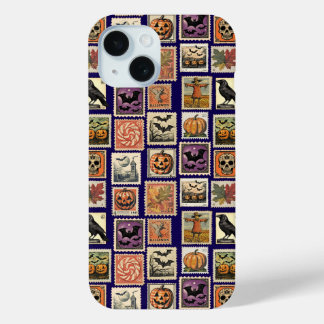 Funda Para iPhone 15 Halloween Vintage Stamp Pattern